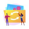 Mechanism of teamwork vector concept metaphor Mechanism of teamwork. Cartoon characters spinning gears together. Coworking, collaboration, partnership. Team building and cooperation technology. Vector isolated concept metaphor illustration